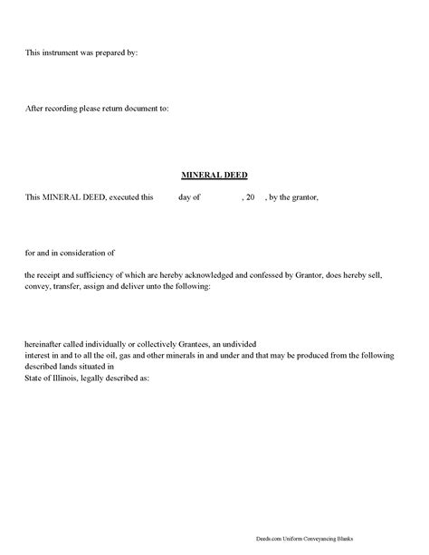 Macon County Mineral Deed Form | Illinois | Deeds.com
