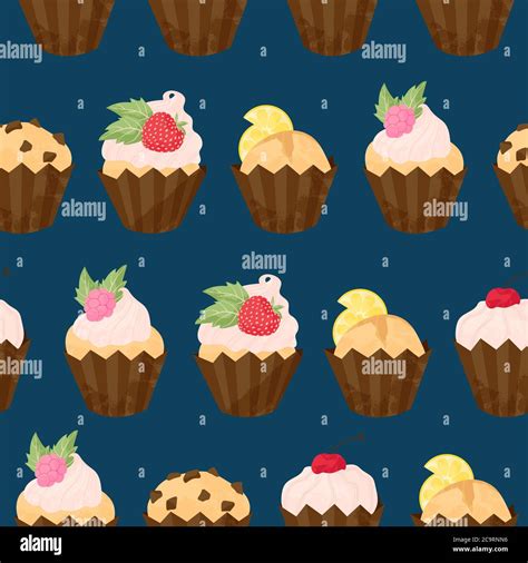 Varios Cupcake Y Muffin Vector Sin Costuras Patr N En Dibujos Planos