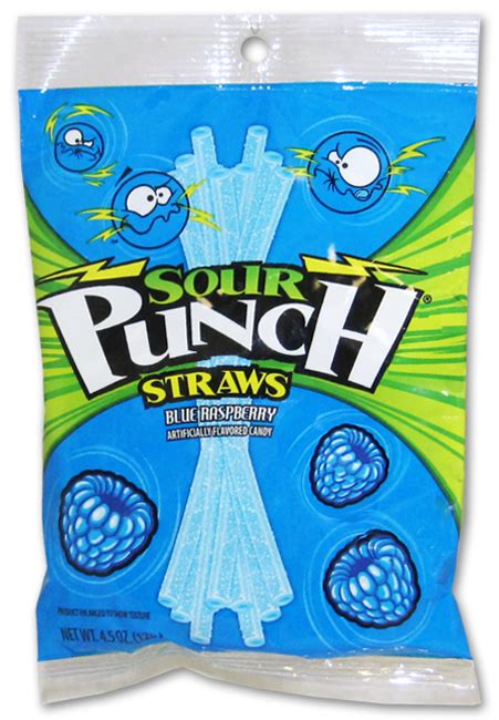 Sour Punch Straws Blue Raspberry Peg Bag