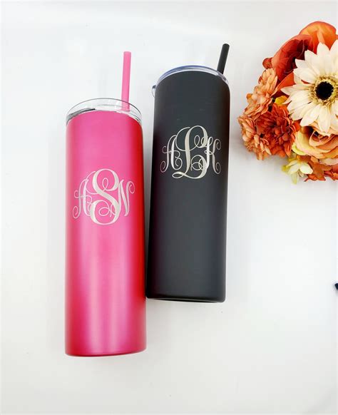 Personalized Tumbler, Monogram Gift, Monogram Tumbler, Insulated Tumbler, Engraved Cup, Custom ...