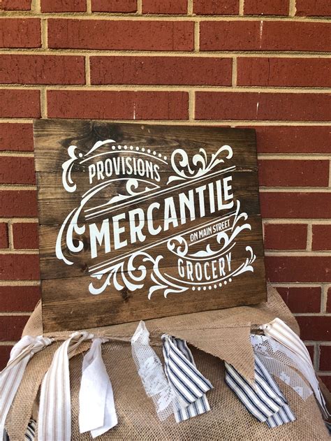 Mercantile Wooden Handpainted Sign Etsy