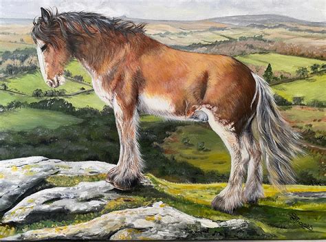 Clydesdale Horse Original Acrylic Painting On Stretch Canvasdartmoor