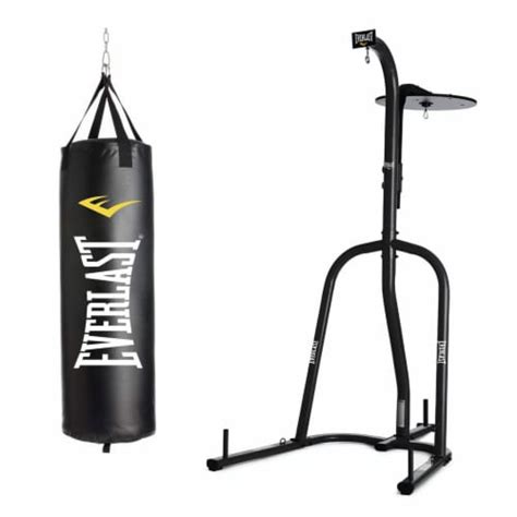 Everlast Dual Station Bag Stand And Nevatear 40 Pound Hanging Punching Bag Black 1 Piece Smith