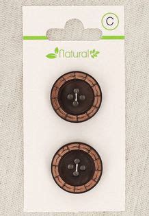 Carte De 2 Boutons En Bois Bicolore 20 Mm 4 Trous Ronds Rascol