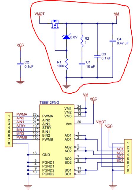 Schematics Does Tb6612fng Require Additional Circuit To Control Motor