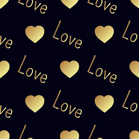 Seamless Gold Pattern With Hearts Vector Art At Vecteezy