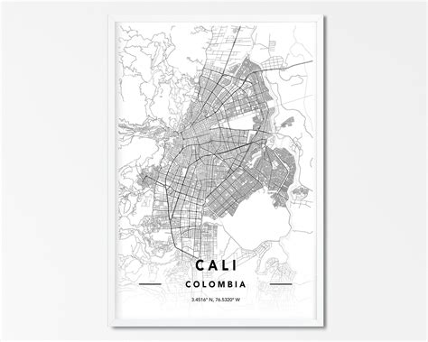 Cali DIGITAL DOWNLOAD Map Print, Cali City Map Poster, Map Of Cali ...