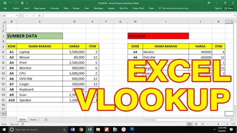 Microsoft Excel Pemula Vlookup Cara Menggunakan Vlookup Youtube