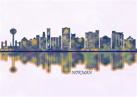 Norman Skyline Mixed Media By NextWay Art Fine Art America