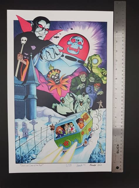 Illustration PRINT Scooby-Doo "Ghouls and Creeps of the Night" 11x17 ...