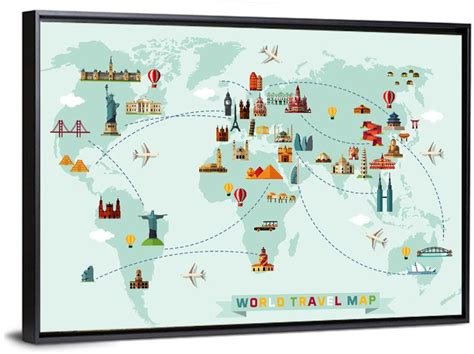 World Travel Map Wall Art