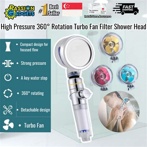 High Pressure Turbo Fan Filter Water Saving Handheld Shower Head