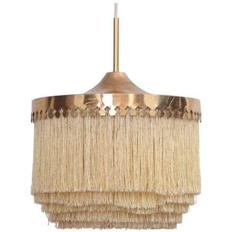 Fringed Silk Pendant Light By Hans Agne Jakobsson Made In Sweden 1960s