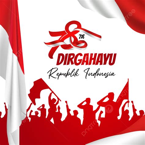 Logo Hut Ri 78 Desain Vektor Ornamen Bendera Merah Dan 47 Off