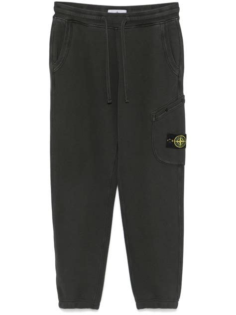 Stone Island Compass Badge Track Pants Grey Farfetch Uk