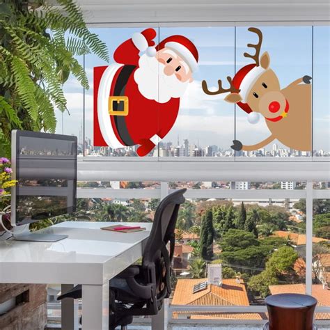 Adesivo Decorativo Papai Noel E Rena Gigante Elo7