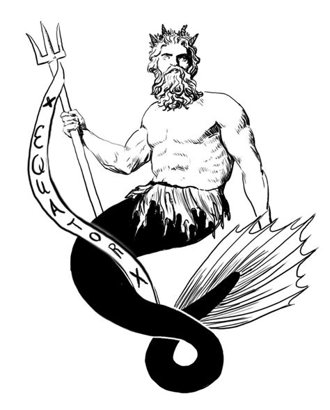 King Neptune Drawing Free Download On Clipartmag