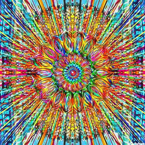 Amazing Star Rainbow Mandala 43 X 44 Panel Digital Print