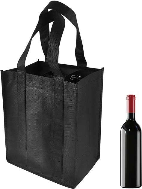 Amazon TIESOME 6 Bottle Wine Carrier Tote Non Woven Wine Bags