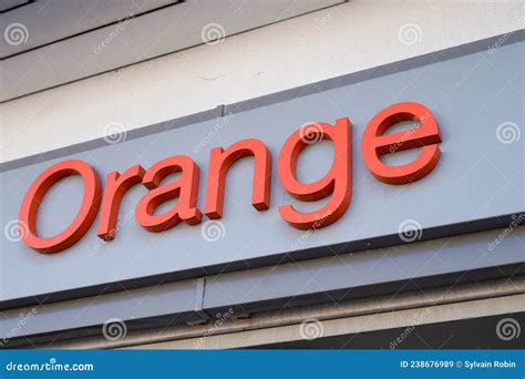 Orange Store Logo And Brand Text Sign Facade Shop Of French Agency