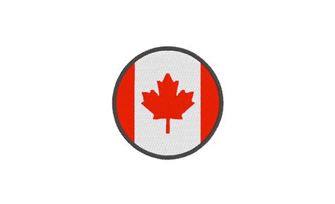 Canada Flag Circle Embroidery Design 3 SIZES Circle Flag | Etsy