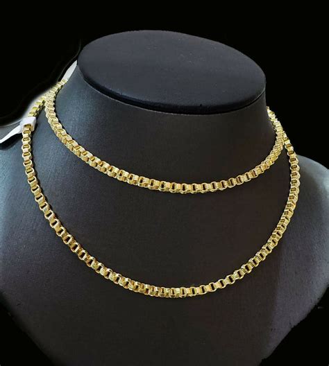 Real 10k Yellow Gold Byzantine Box Chain 24 Necklace 35mm 100 Authe