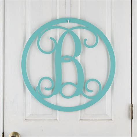 Metal Monogrammed Door Wreath-round Front Door Wreaths - Etsy