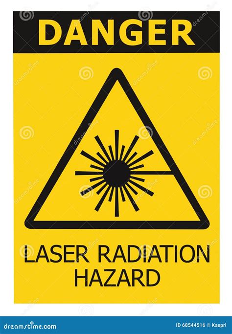 Laser Radiation Hazard Safety Danger Warning Text Sign Yellow Sticker ...