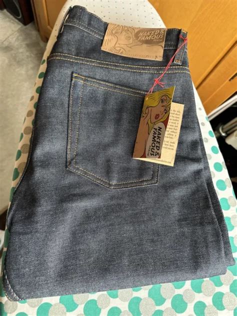 NAKED FAMOUS Weird Guy Dirty Fade Selvedge Indigo Jeans W33 L34 99