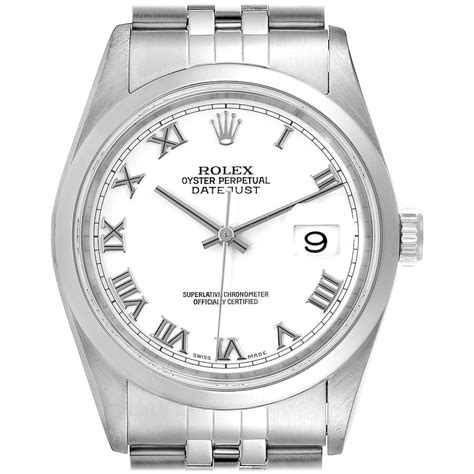 Rolex Datejust White Dial Steel Men S Watch 16200 Box At 1stDibs