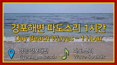 강릉 경포해변 바다 파도 파도 소리 1시간 Sea Wave Sounds in Gangneung Gyeongpo Beach