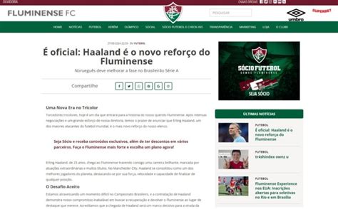 Invadido Por Hackers Site Do Fluminense Anuncia Contrata O De Haaland