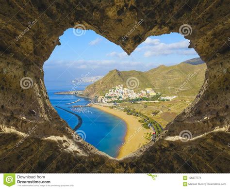 View Of The Ocean From A Heart Shaped Cave Stock Photo Image Of Relax