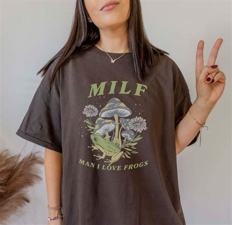 Milf Unisex Tee Man I Love Frogs Shirt Frog And Mushroom Etsy