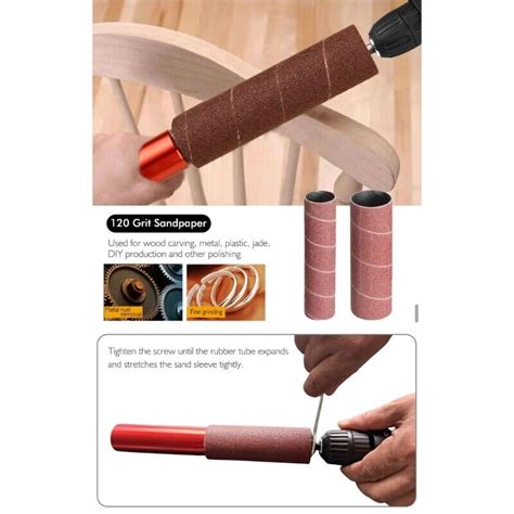 Sanding Drum Set Rotary Tool Rubber Mandrel Bands Sleeves Kits