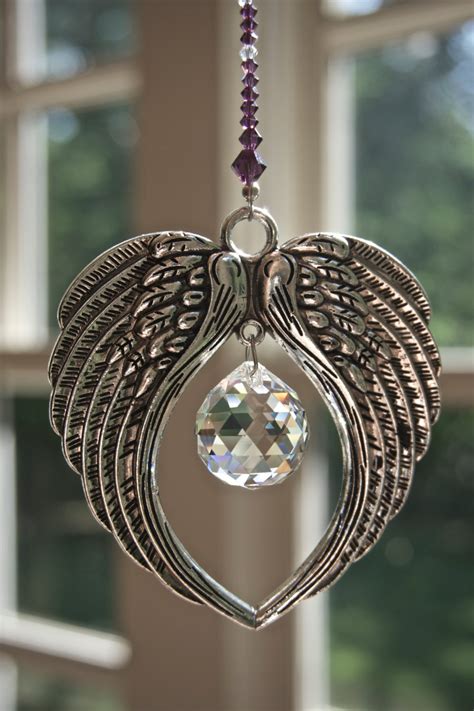 Crystal Suncatcher Angel Wings W Clear Or Ab Swarovski