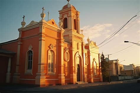 Un Edificio Con Una Cruz Encima Foto Premium