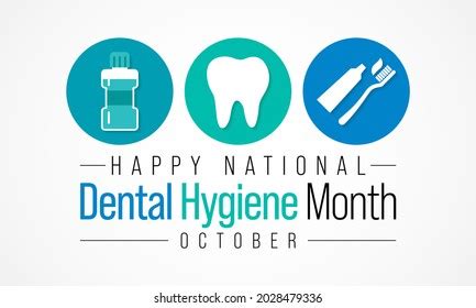 National Dental Hygiene Month Observed Every Stock Vector Royalty Free