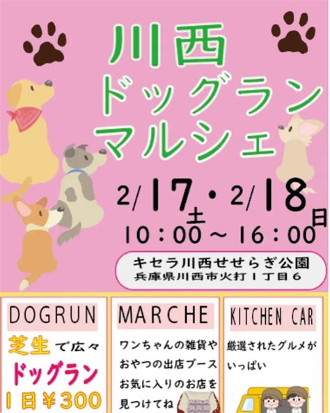 【兵庫県川西市】2024年2月17日（土）、18日（日）『川西ドッグランマルシェ』がキセラ川西せせらぎ公園にて開催 ️ ラテちゃんねる｜【犬とお出かけ】がテーマのブログ