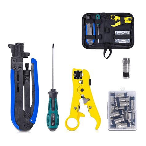 Coax Compression Tool Kit Coax Crimper and Rg6 Crimping Tool with 20 ...