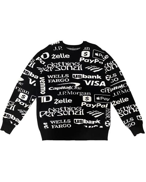 Nothing Personal Bank Logo Knitted Sweater Whats On The Star