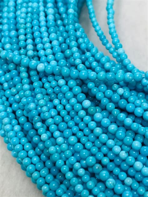 Sleeping Beauty Turquoise Round Beads Mm Size Natural Turquoise