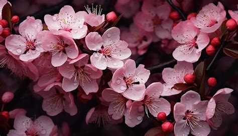 Premium AI Image | Captivating Plum Cherry Blossom Blooms