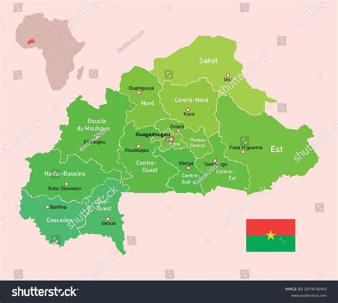 Vector Image Burkina Faso Regions Map Stock Vector Royalty Free