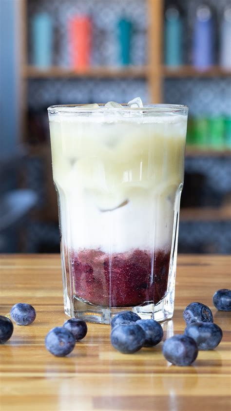 Blueberry Iced Matcha Latte Recipe