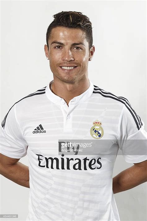 Cristiano Ronaldo Of Real Madrid Poses During A Portrait Session At