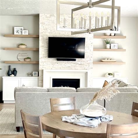 30 Floating Shelves Around Fireplace Ideas for Your Home | Shelves ...