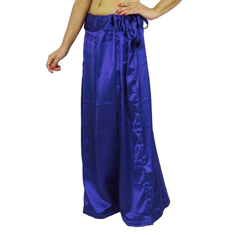 Satin Silk Saree Petticoat Underskirt Skirt Inskirt Indian Sari