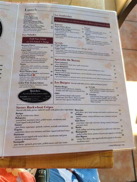 Online Menu of CREME De La CREPE Restaurant, Huntington Beach ...