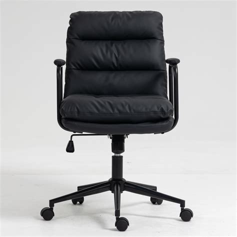 PAPROOS Office Chair With Arms Mid Back Home Office Desk Chair With